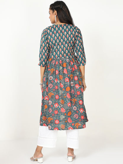 Cotton Block Printed Long Kurta