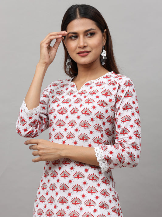 Cotton Block Printed Long Kurta