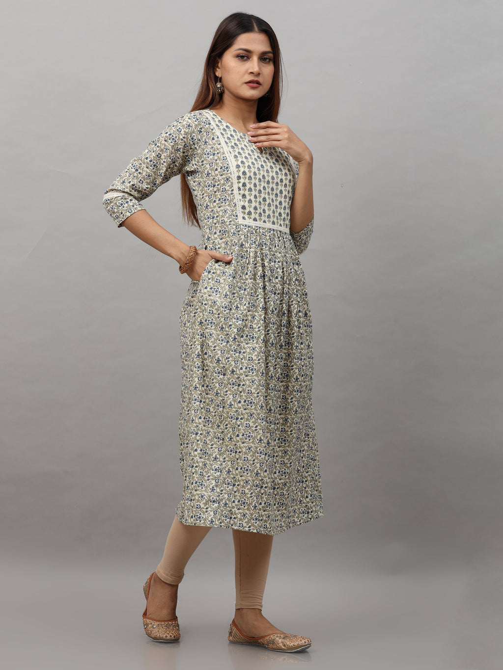 Cotton Block Printed Long Kurta
