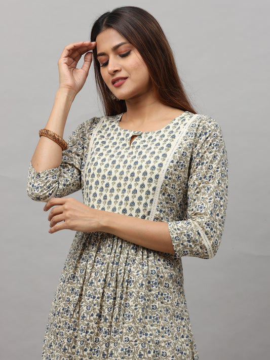 Cotton Block Printed Long Kurta