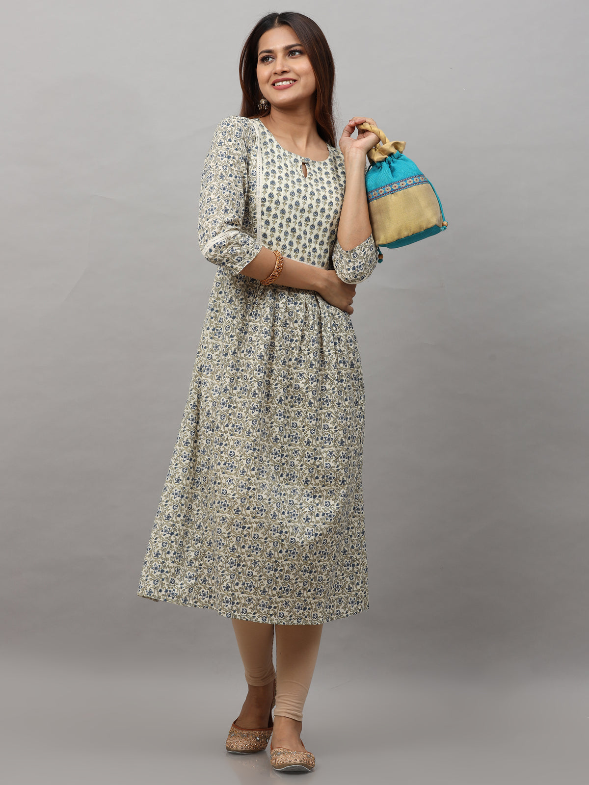 Cotton Block Printed Long Kurta