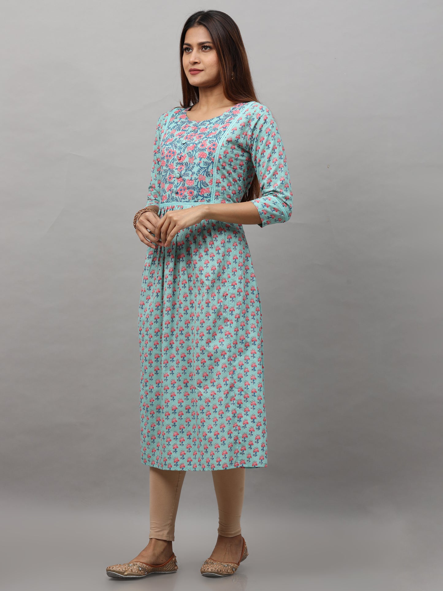 Cotton Block Printed Long Kurta