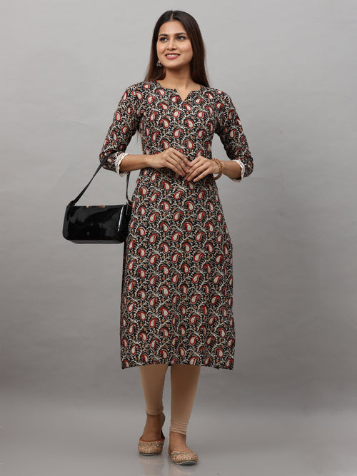 Cotton Ajrakh Block Printed Long Kurti