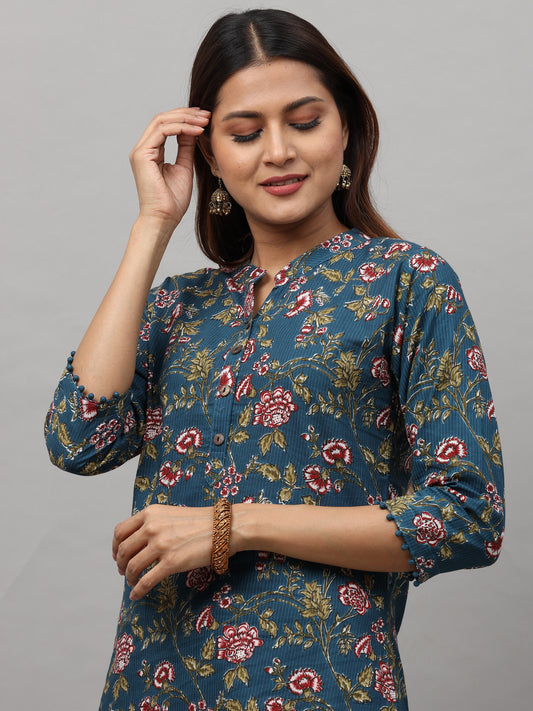 Cotton Block Printed Long Kurta