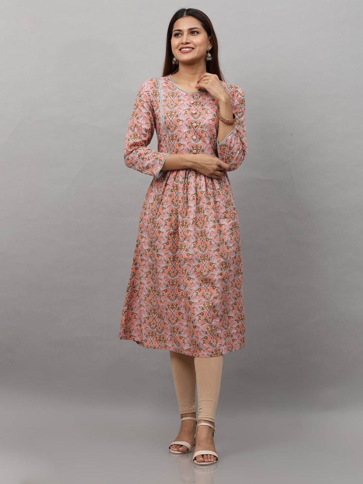 Cotton Block Printed Long Kurta