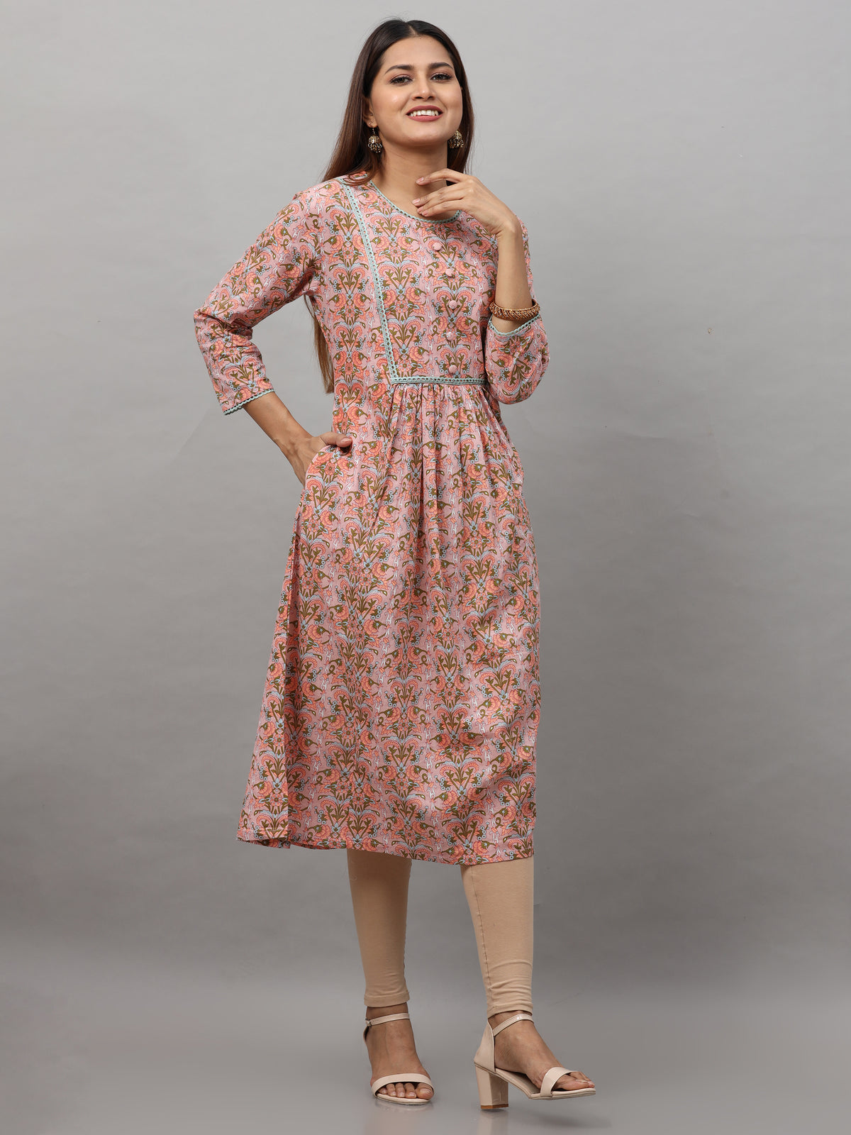 Cotton Block Printed Long Kurta