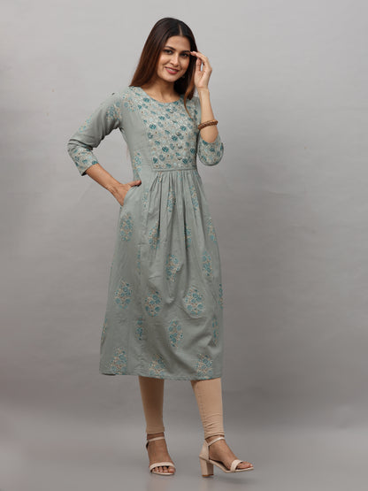 Cotton Block Printed Long Kurta