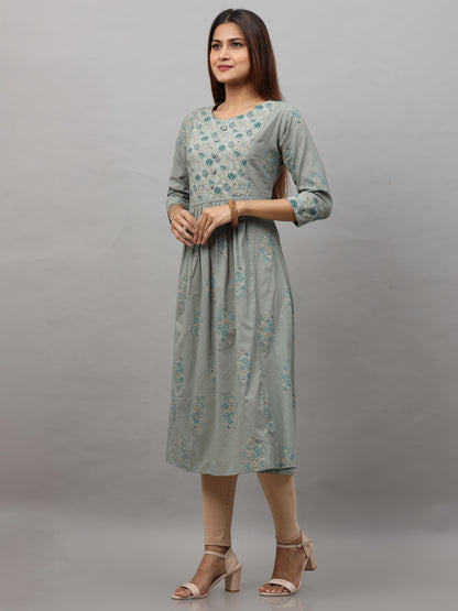 Cotton Block Printed Long Kurta