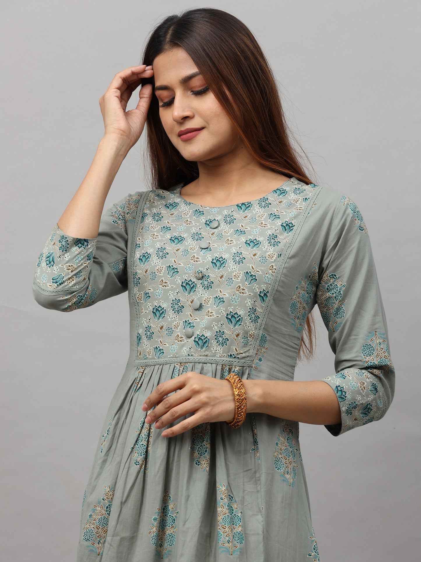 Cotton Block Printed Long Kurta