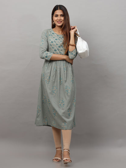 Cotton Block Printed Long Kurta