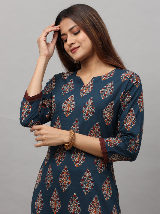 Cotton Block Printed Long Kurta