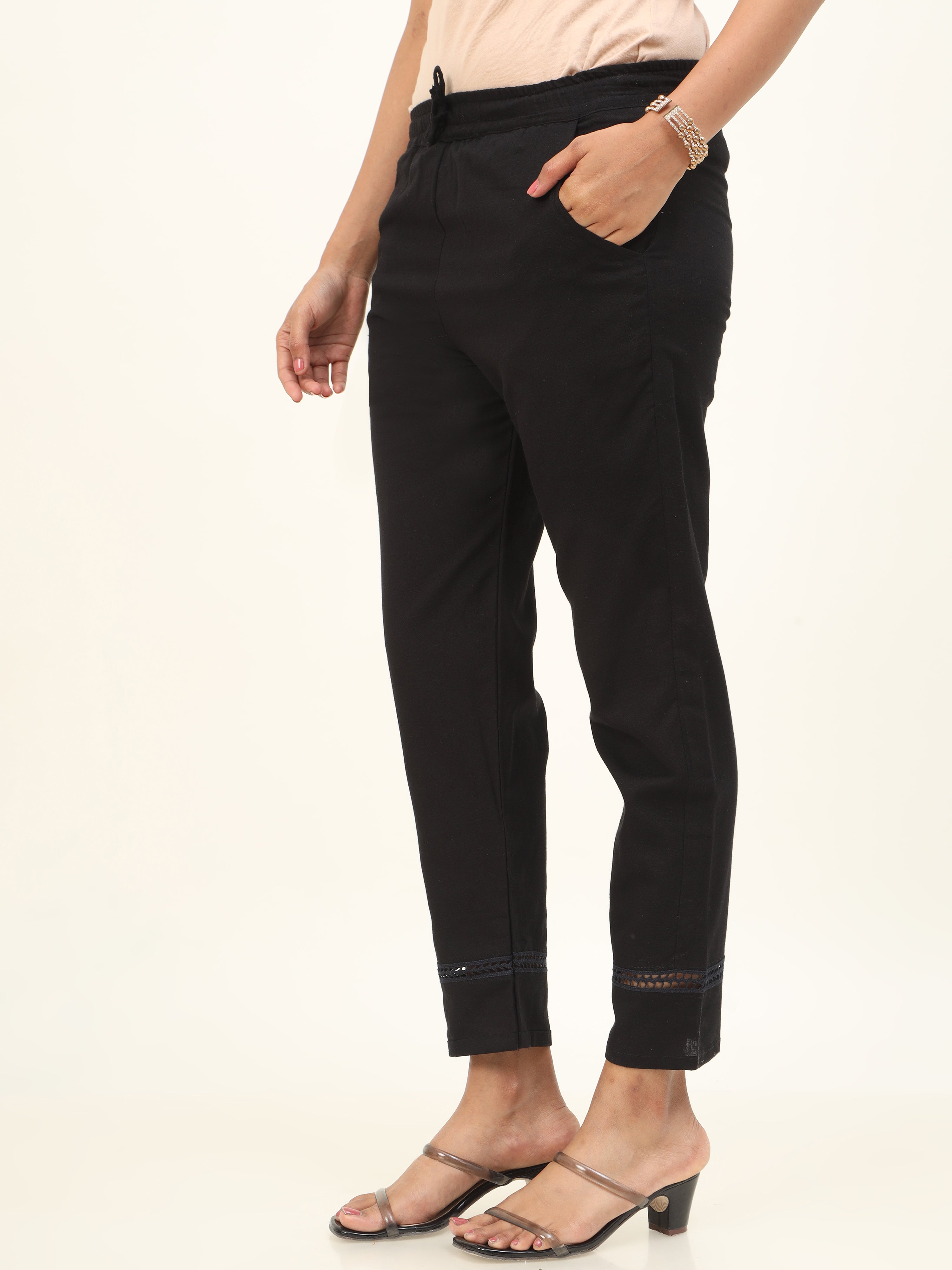 Buy Juniper Sandgrey Poly Silk Solid Straight Pants for Women¿s Online @  Tata CLiQ