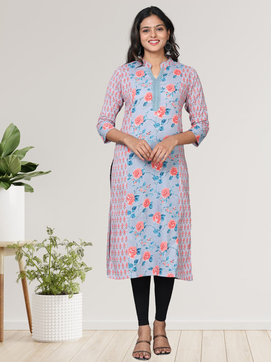 Cotton Block Printed Long Kurta