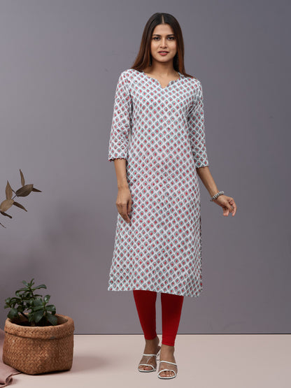 Cotton Block Printed Long Kurta