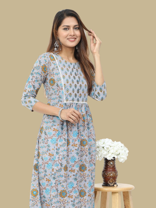 Cotton Block Printed Long Kurta