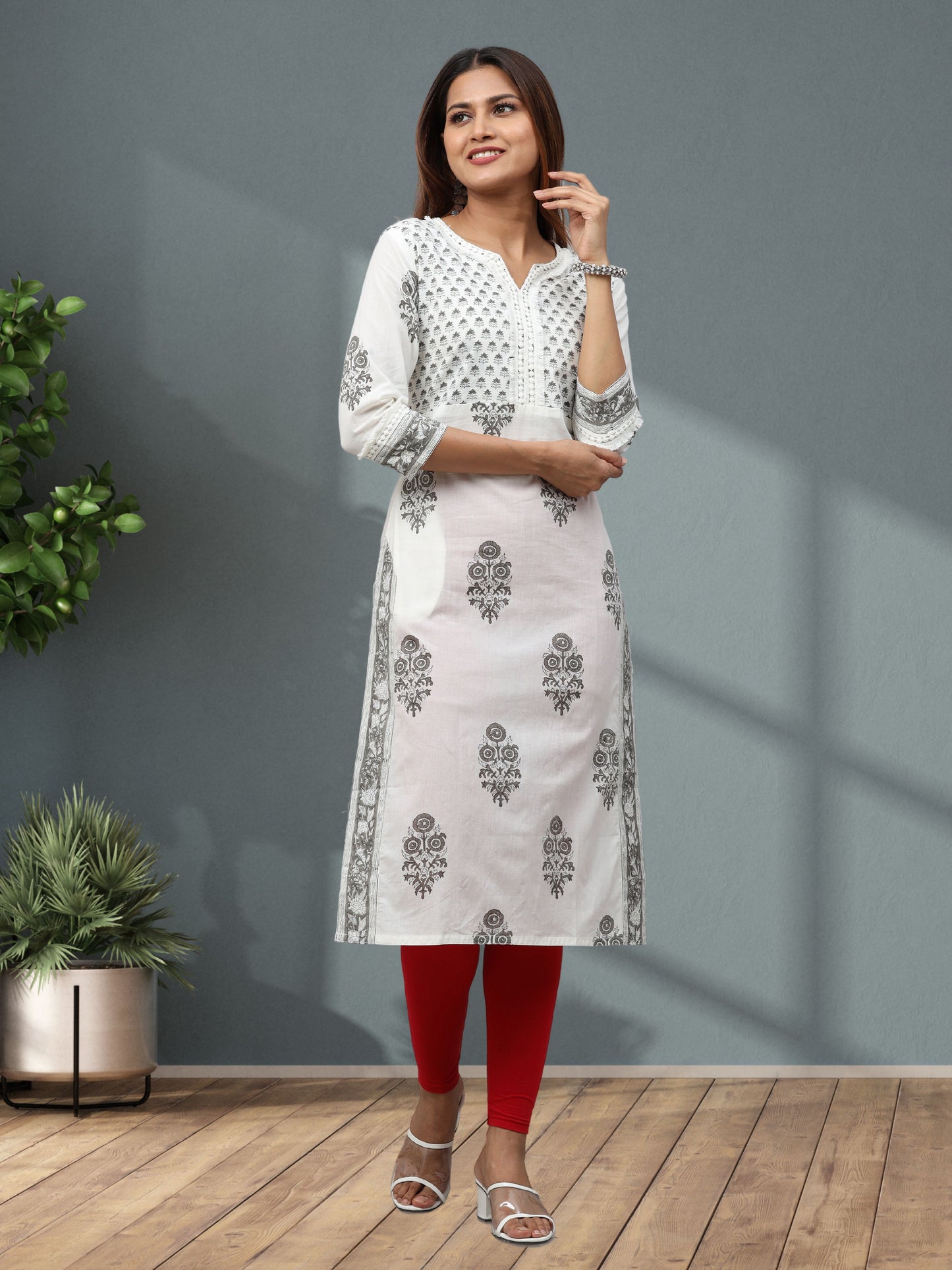 Cotton Sanganeri Block Printed Long Kurta