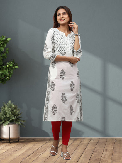 Cotton Sanganeri Block Printed Long Kurta