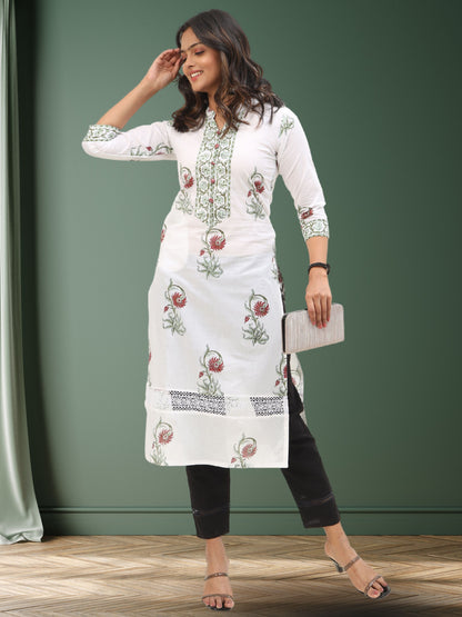 Cotton Hand Block Printed Long Kurta