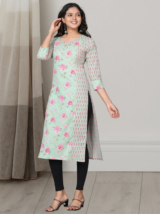 Cotton Block Printed Long Kurta