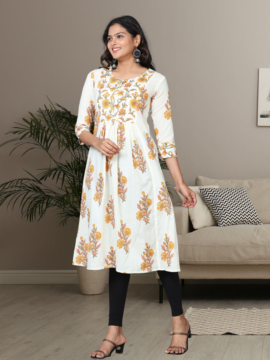 Cotton Block Printed Long Kurta