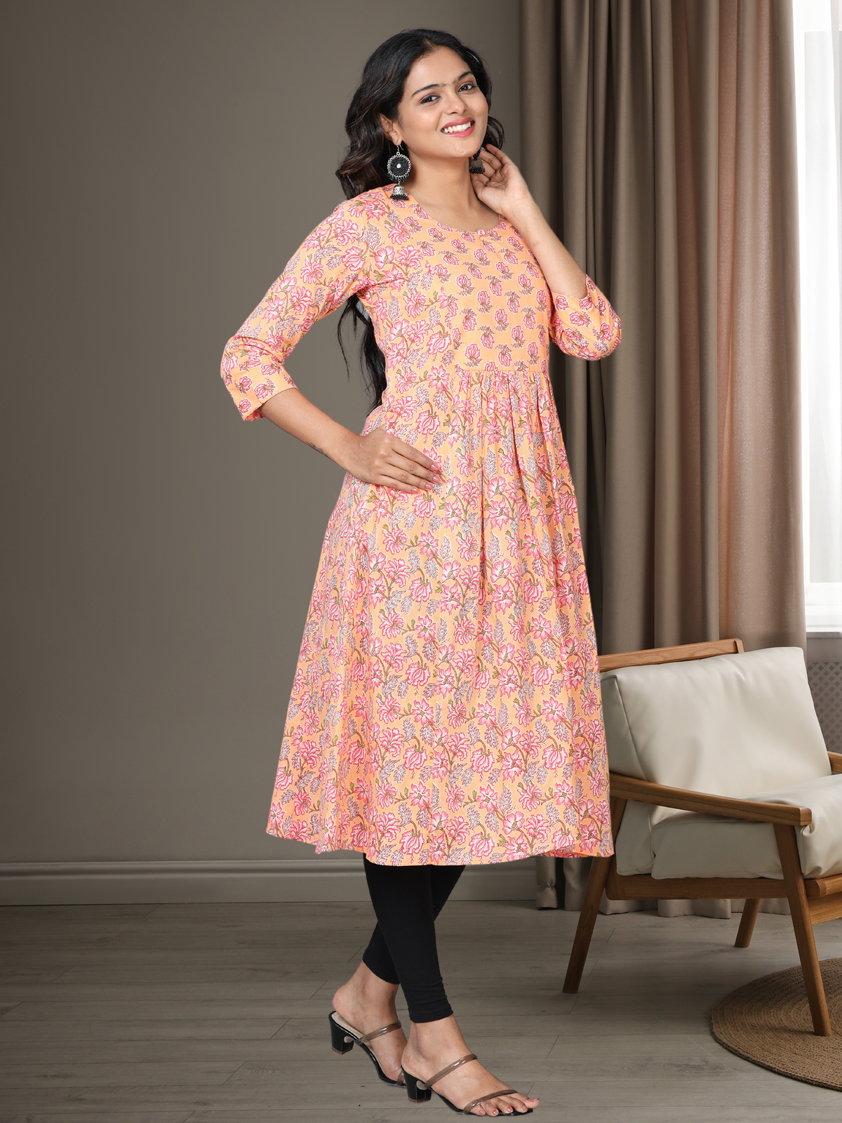 Cotton Block Printed Long Kurta