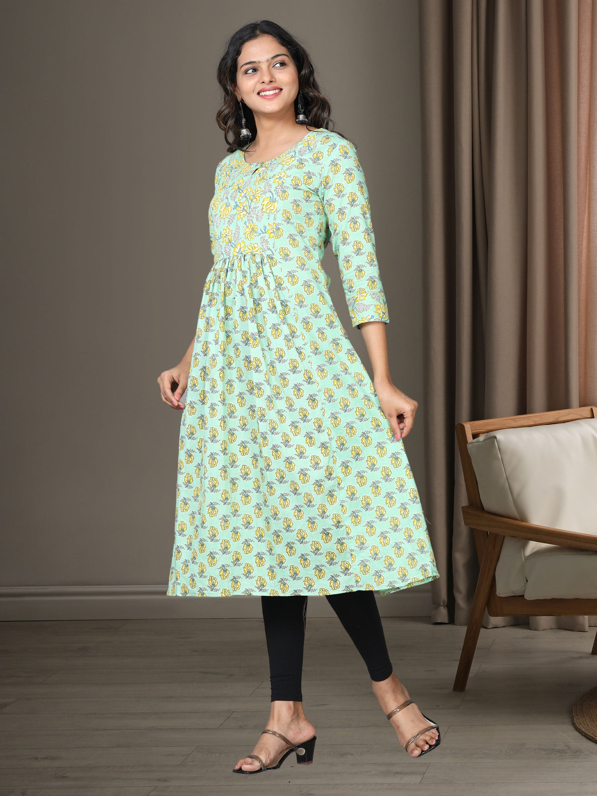 Cotton Block Printed Long Kurta