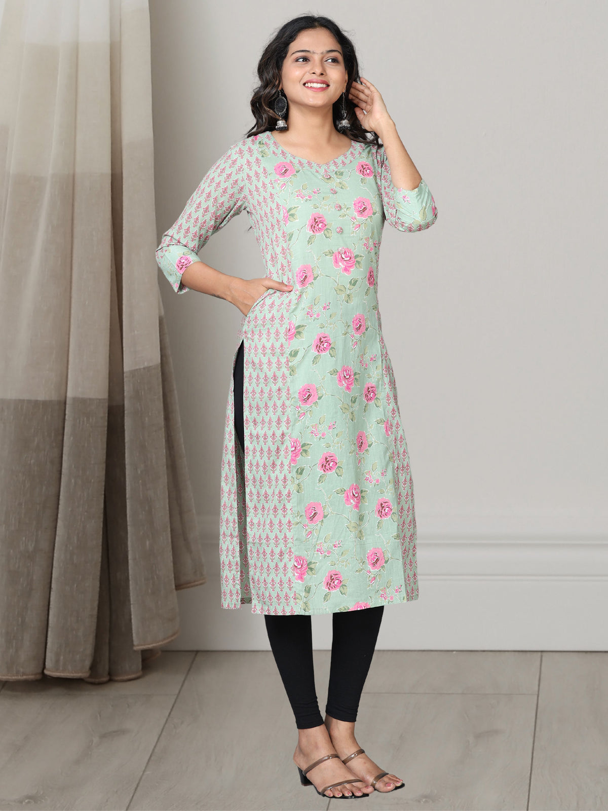 Cotton Block Printed Long Kurta