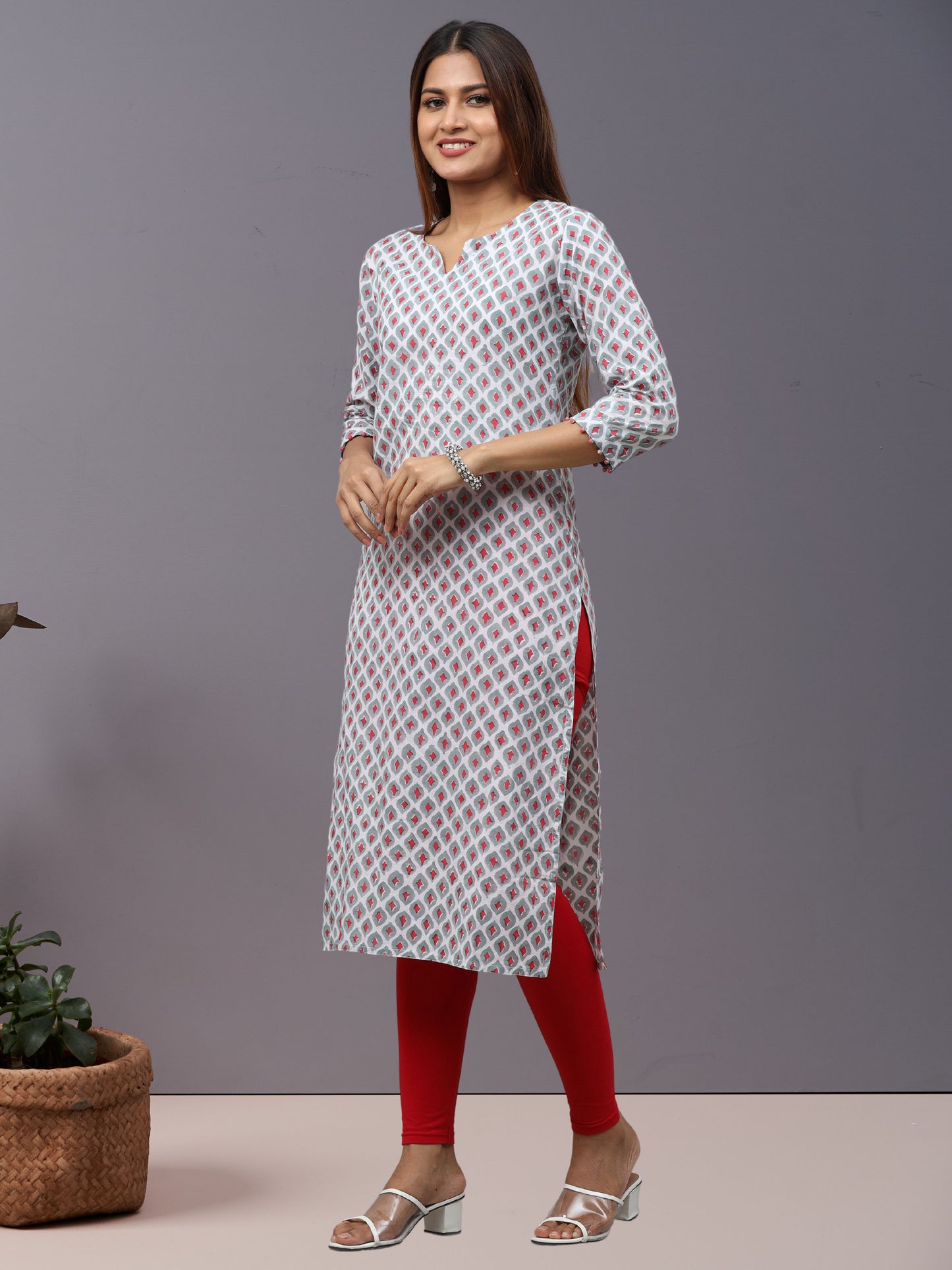 Cotton Block Printed Long Kurta