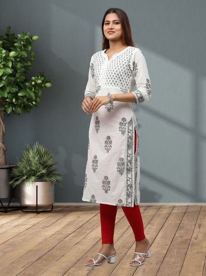 Cotton Sanganeri Block Printed Long Kurta