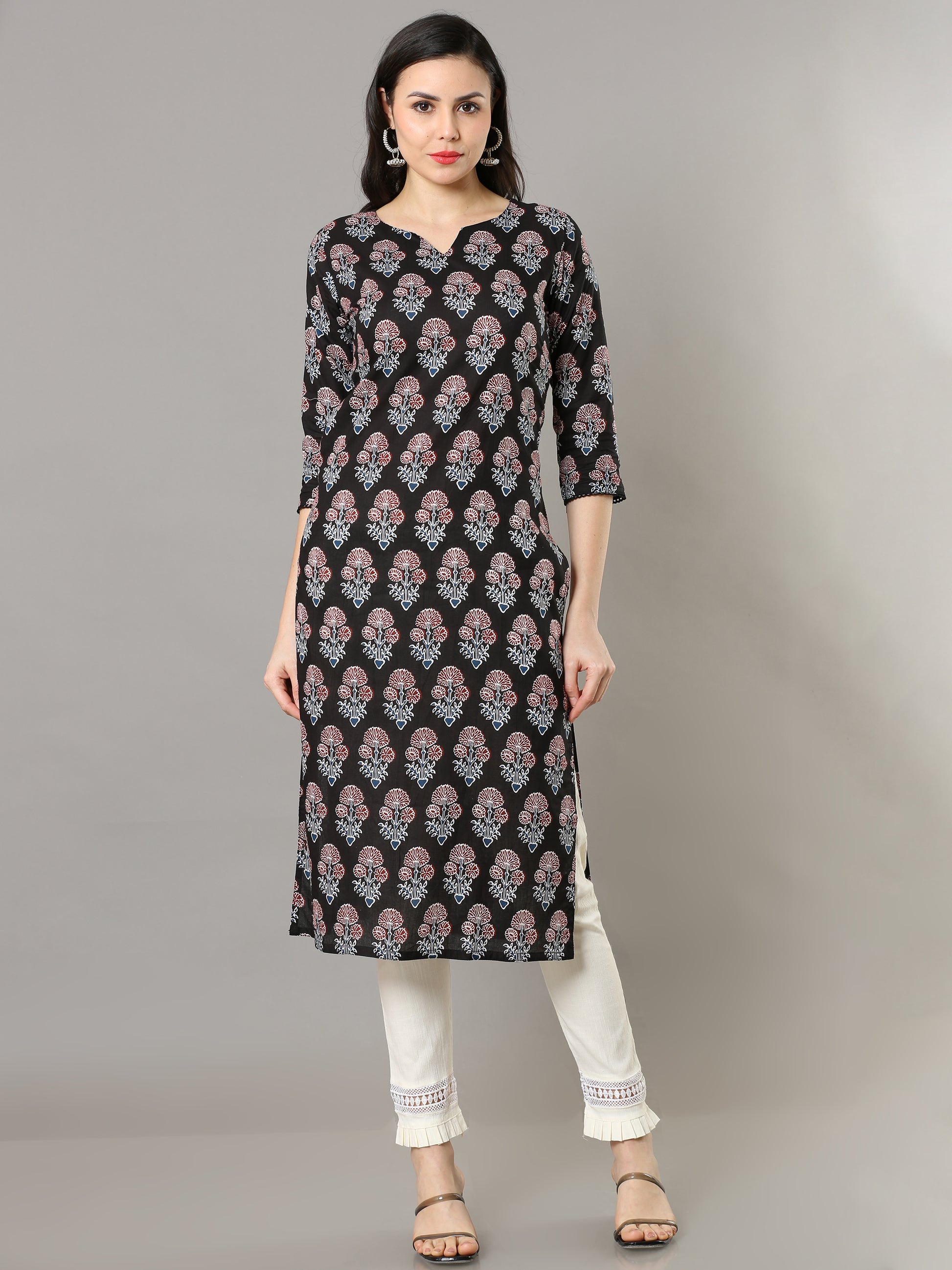 Cotton Block Printed Long Kurta