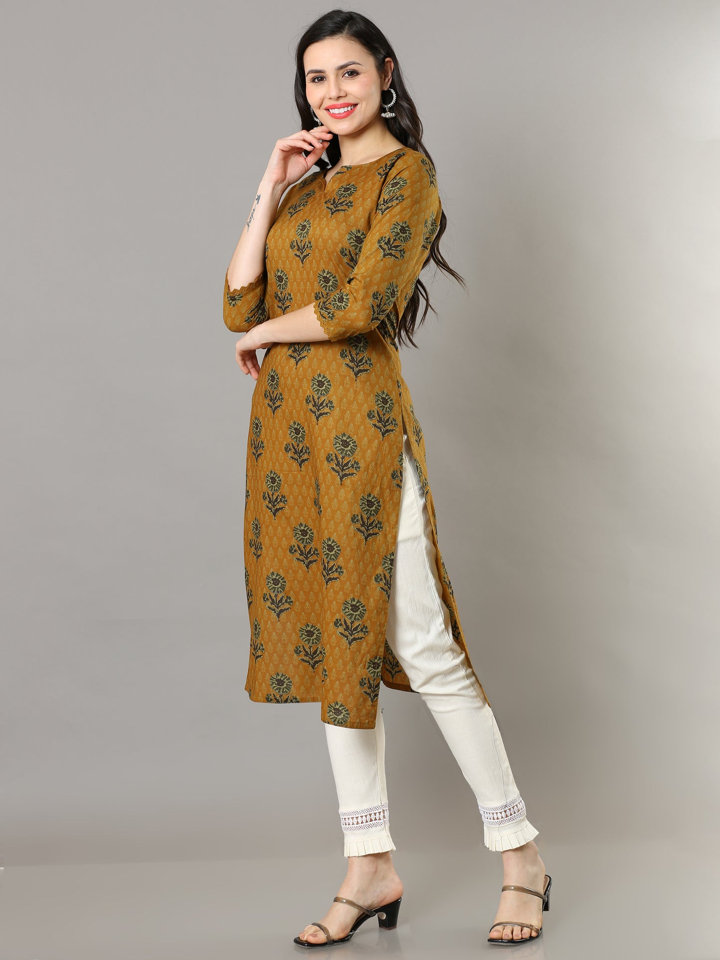 Cotton Block Printed Long Kurta