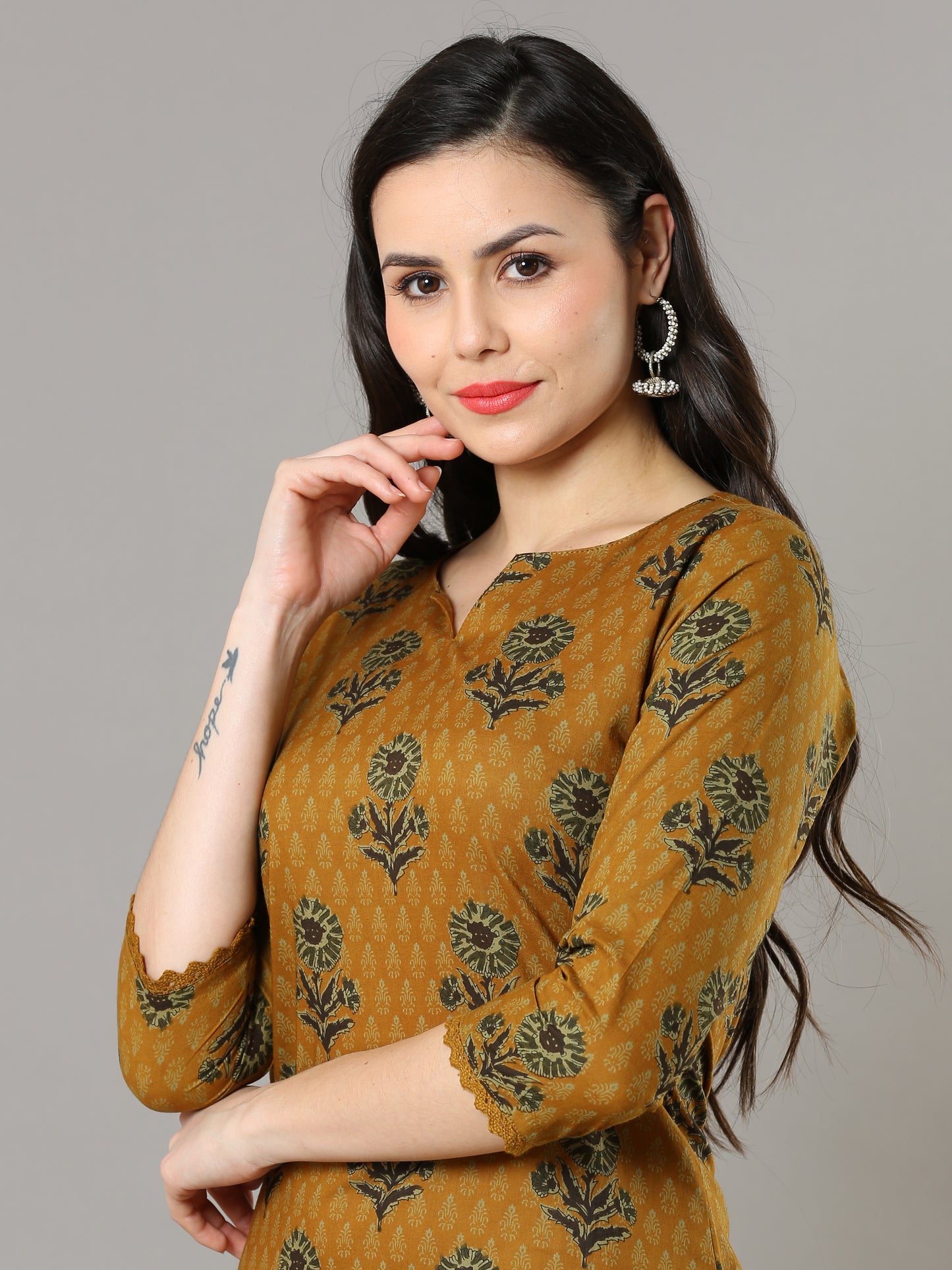 Cotton Block Printed Long Kurta