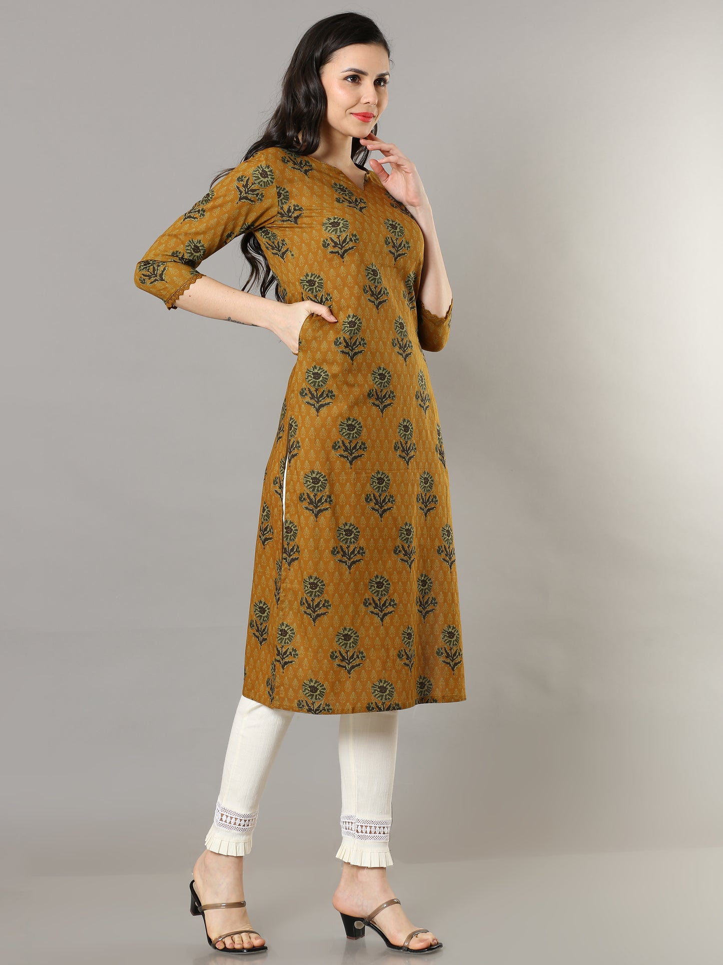 Cotton Block Printed Long Kurta