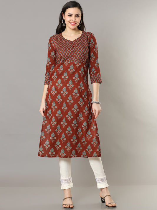 Cotton Block Printed Long Kurta