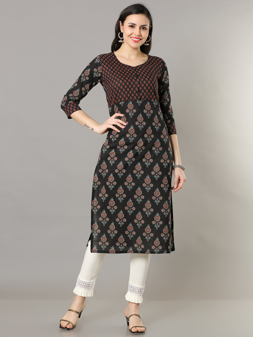 Cotton Block Printed Long Kurta