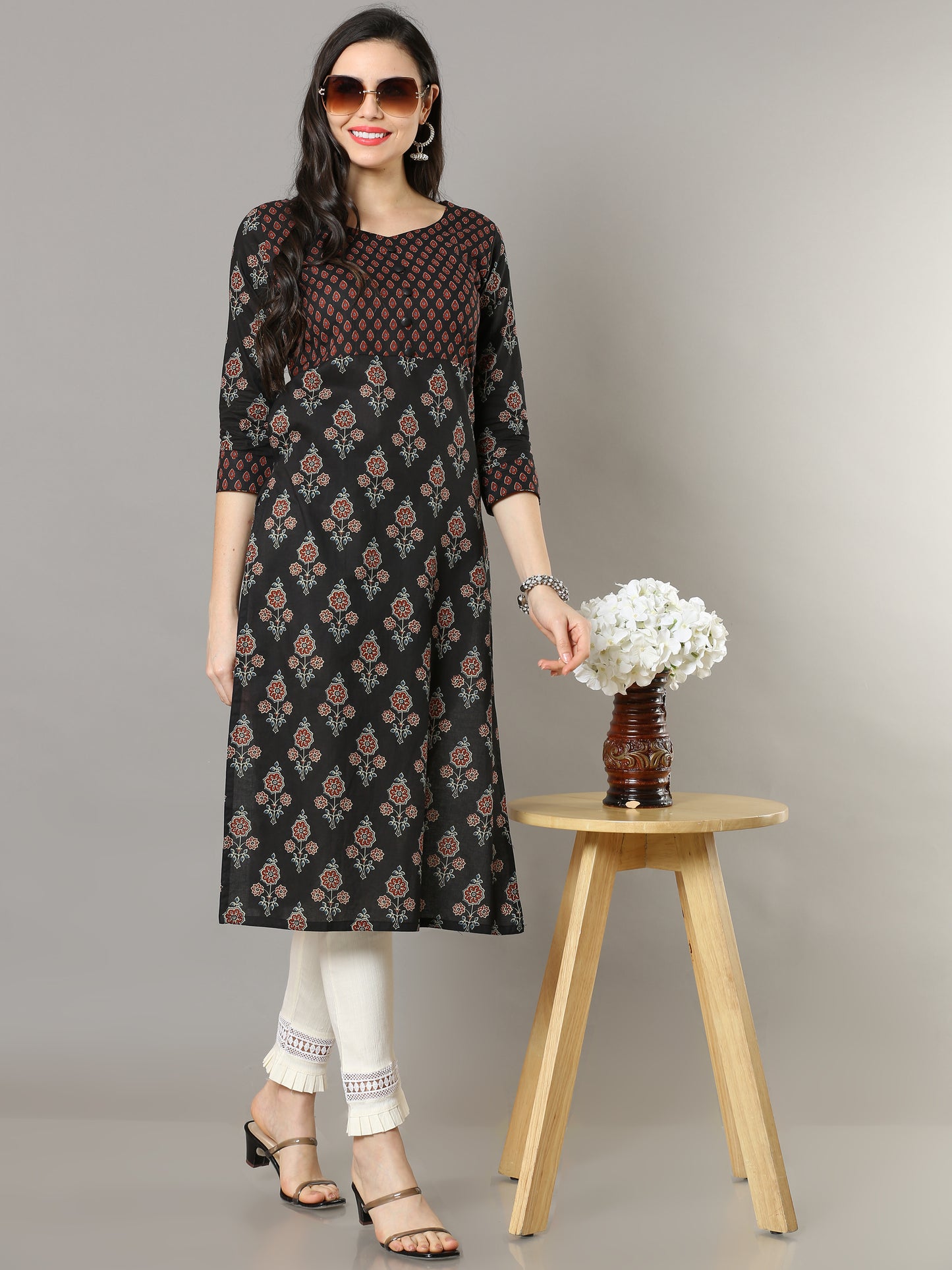 Cotton Block Printed Long Kurta