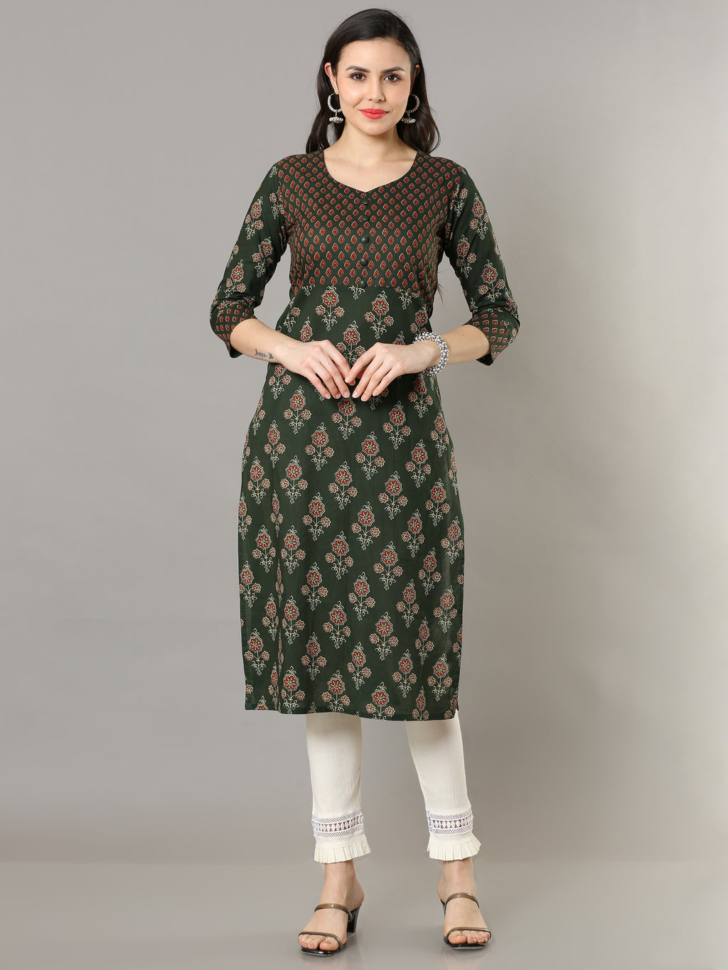 Cotton Block Printed Long Kurta