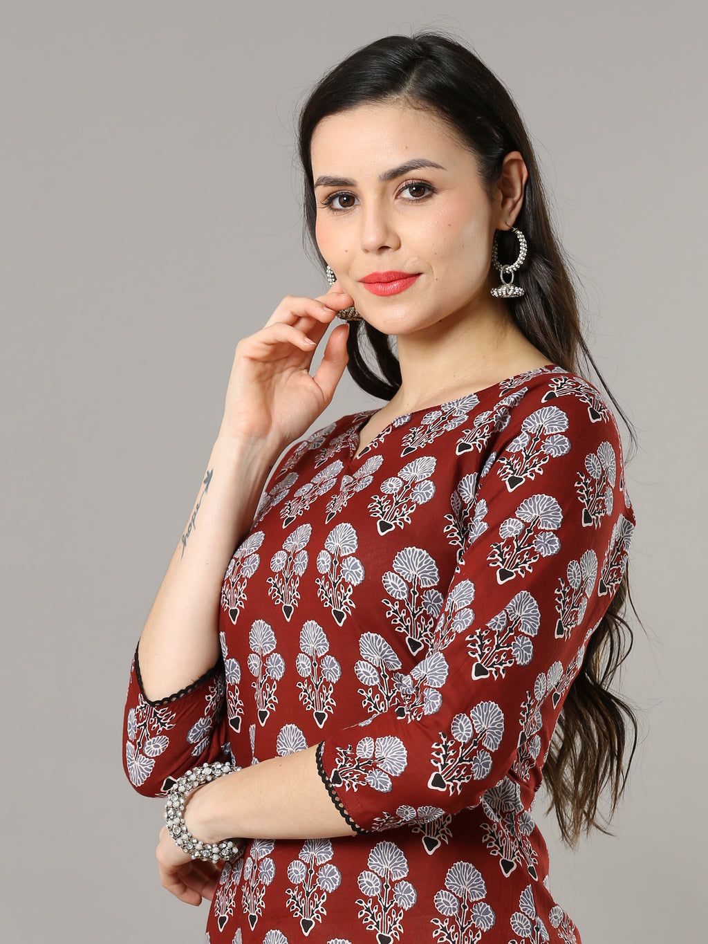 Cotton Block Printed Long Kurta