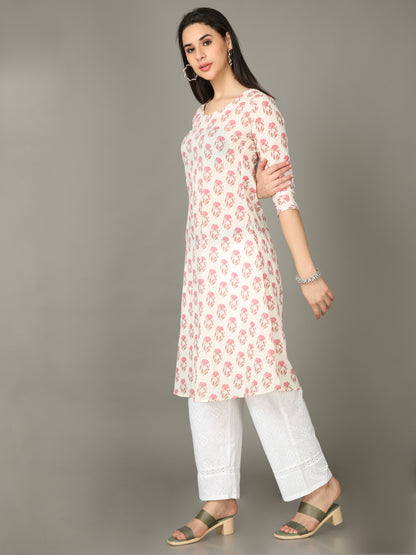 Cotton Block Printed A-Line Kurta