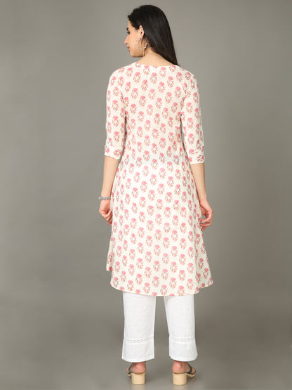 Cotton Block Printed A-Line Kurta