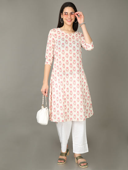 Cotton Block Printed A-Line Kurta