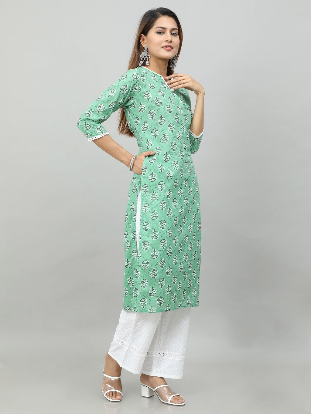 Cotton Block Printed Long Kurta