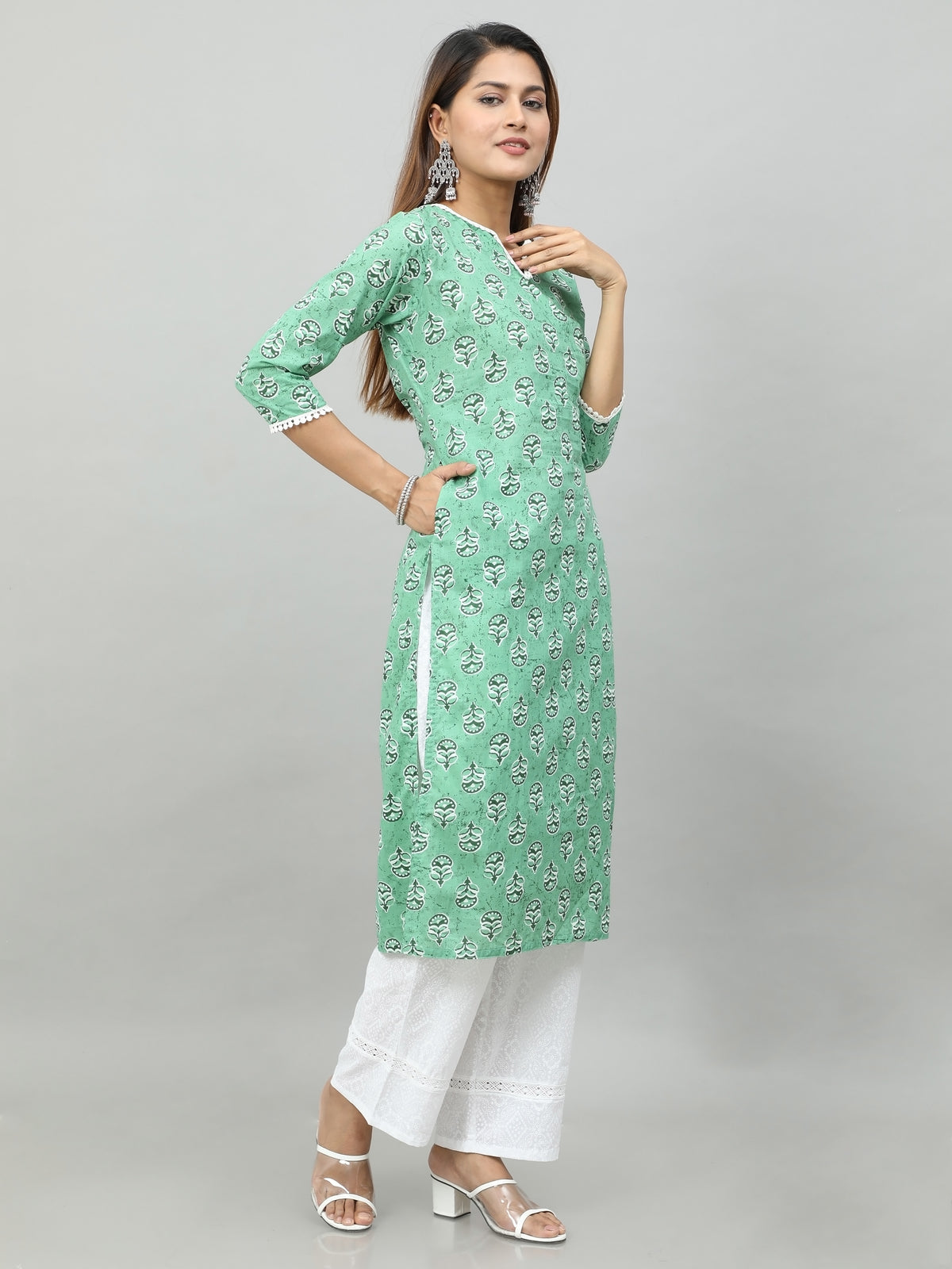 Cotton Block Printed Long Kurta