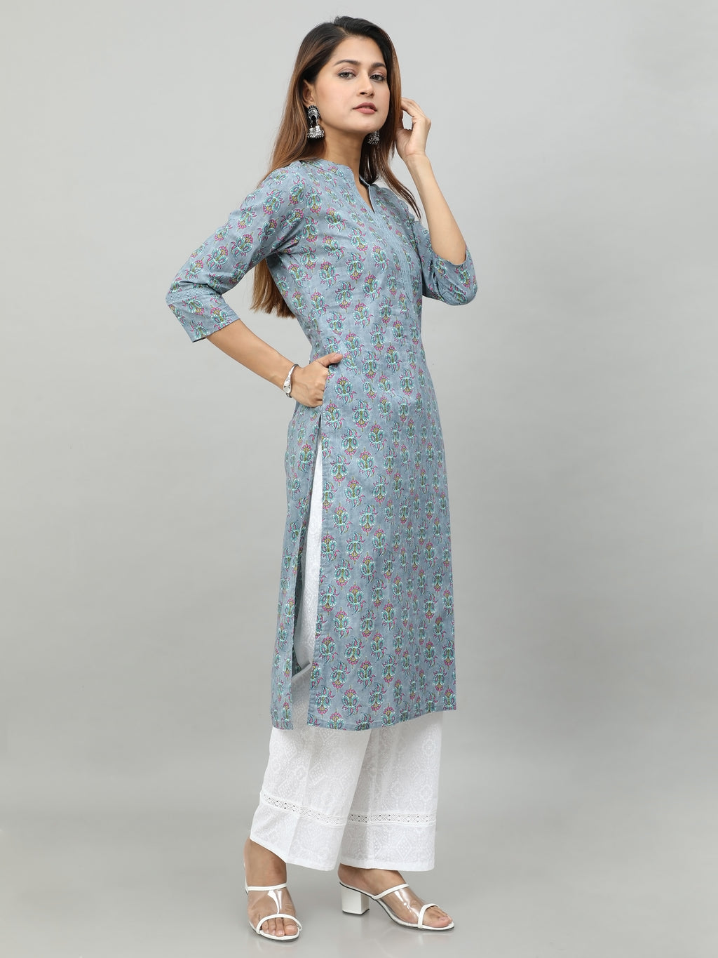 Cotton Block Printed Long Kurta