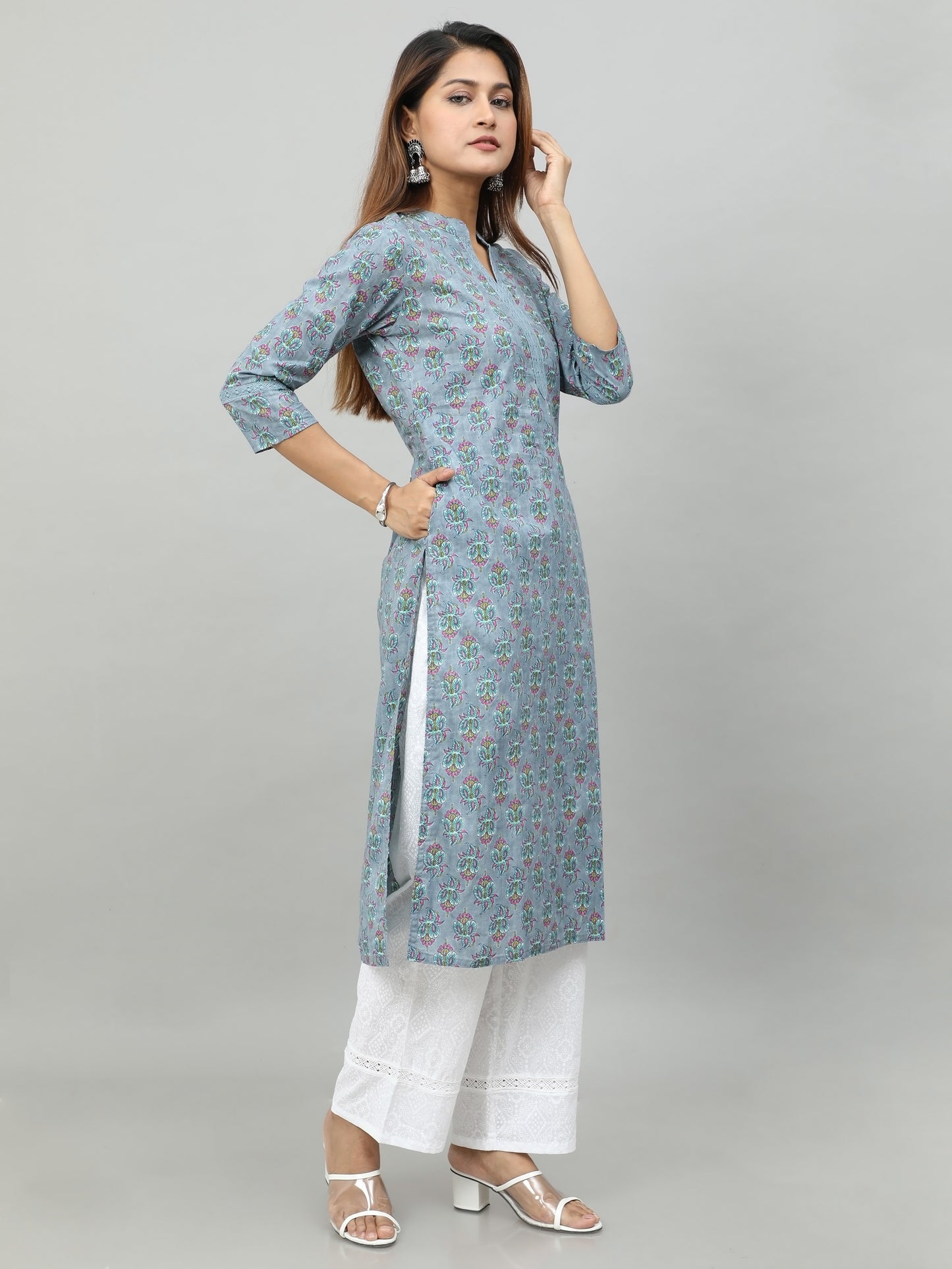 Cotton Block Printed Long Kurta