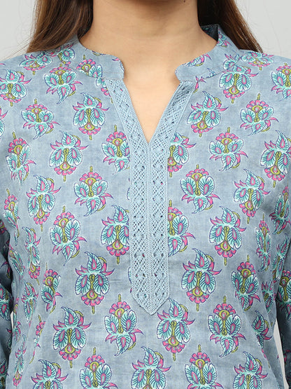 Cotton Block Printed Long Kurta