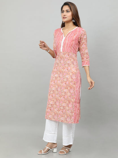 Cotton Block Printed Long Kurta