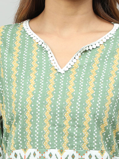 Cotton Block Printed Long Kurta