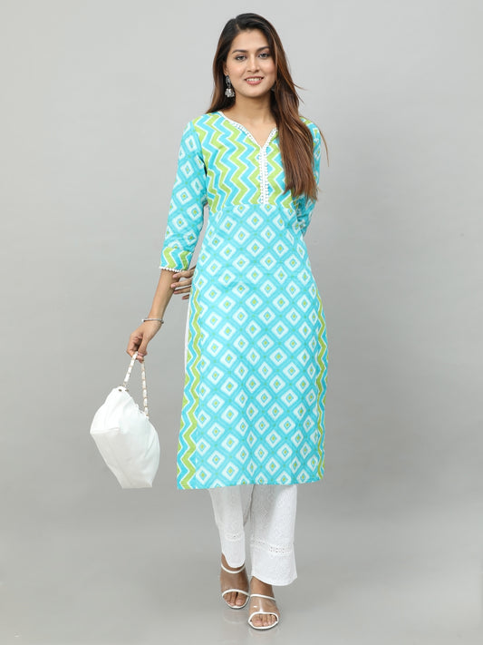 Cotton Block Printed Long Kurta