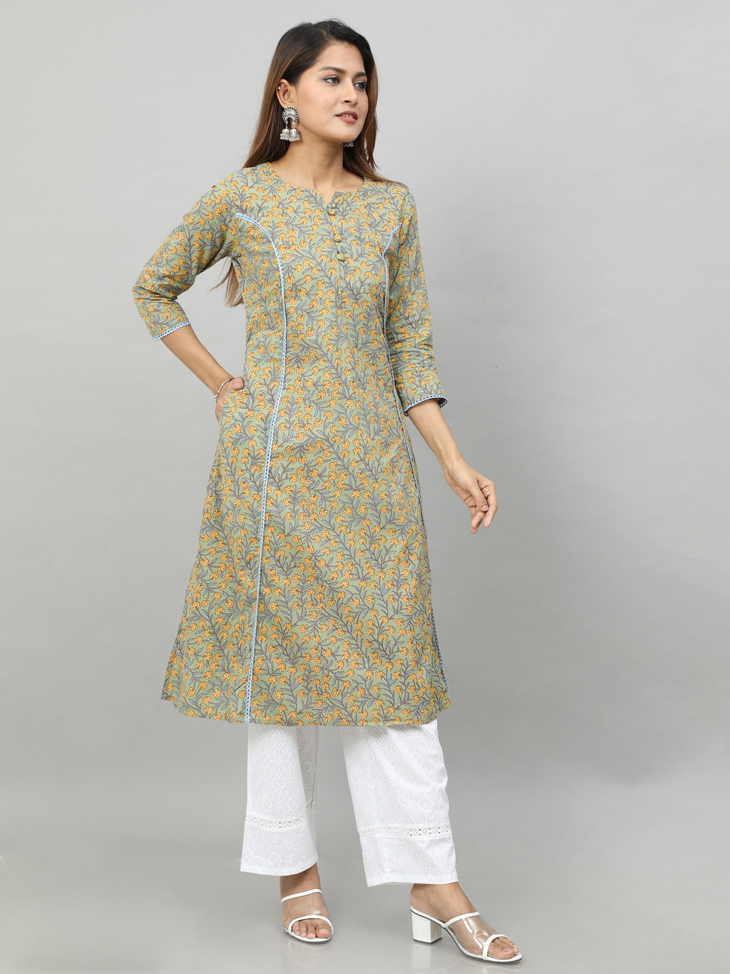 Cotton Block Printed Long Kurta